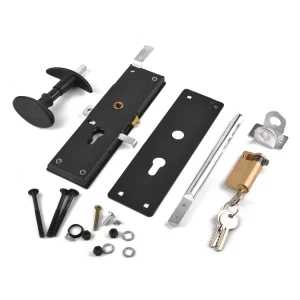 Heavy Duty Rolling Shutter Center Lock Zinc Plated Steel Roll-up Gate Lock with Keys for Warehouse & Commercial Security
