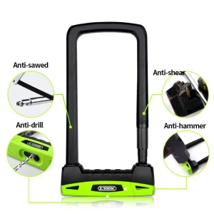 Heavy Duty Steel U Lock for Bicycles Motorcycles Anti Theft Security Lock with Keys