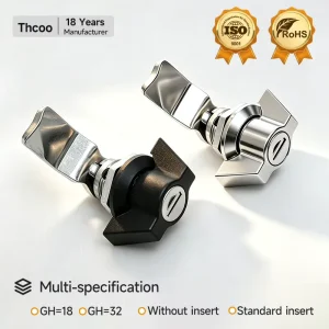 Heavy Duty Zinc Alloy Handle Type Cam Lock Custom Textured Black Coated Industrial Cabinet Lock
