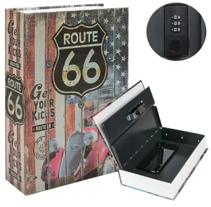 Hidden Metal Lock Box Diversion Book Safe with Combination Lock Money Hiding Box Collection Box