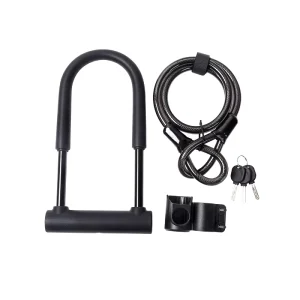 High Quality Bicycle U Shape Bicycle Lock Bicycle Lock with Steel Cable Motorcycle U Lock