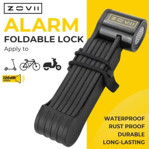 High Safety Anti prying Long lasting Bicycle Folding Lock Smart 120db Anti theft Alarm System Motorcycle Foldable Lock