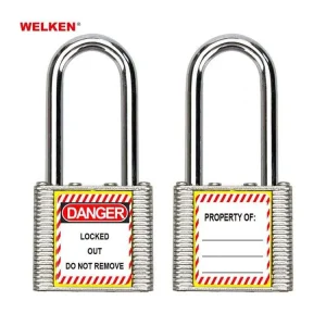 High Safety Industrial Lock Lockout Security Safety Long Shackle Laminated Steel Safety Padlock
