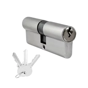 High Safety Wooden Door Aluminum Shell Brass Core 3 Brass Keys 70mm (35 35) Double Open Satin Nickel Lock Cylinders