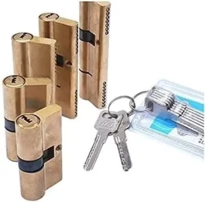 High-Security Euro Profile Brass Door Lock Cylinder with AB Key, Anti-Theft Core and Extended Keys