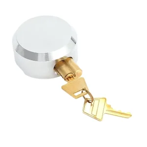High Security Hidden Shackle Puck Lock 73mm Solid Steel Round Lock with 2 Brass Keys Hasp Kit for Trailer Accessories