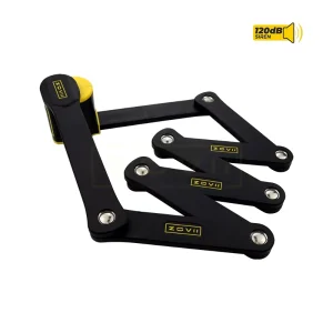 High Security High Efficiency Compact Folding Steel Bicycle Lock with 120dB Alarm IP67 CE Certified 8mm Bar Lightweight