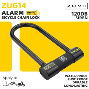 High Security OEM Waterproof Hardened Steel CE Certified Bicycle U Lock with 120dB Alarm Anti Theft Dust Proof for Outdoor Use