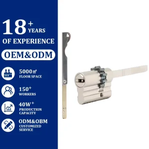 High Security Solid Brass Euro Electronic Door Lock Cylinder ANSI Grade 1
