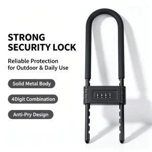 High Security Steel Bicycle U Lock Anti-Clamp Waterproof and Adjustable for Bike Door
