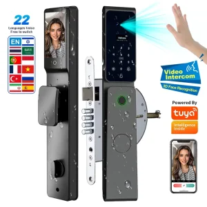 High SecurityTuya Smart Door Lock Palm Face Recognition Cerradura Inteligente Waterproof Digital Lock for Israel 6068 85 Mortise