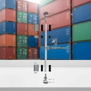 High Strength Shipping Container Door Lock Rod Set Left & Right with Lock Holder for Container Repair