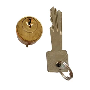Hotel Copper Lock Cylinder with 2 Keys, Chocolate Color, 60mm Backset, Brushed Finish