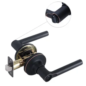 Household Zinc Alloy Door Handle Lock Mechanical Tubular Leverset Privacy Key Unlock Waterproof