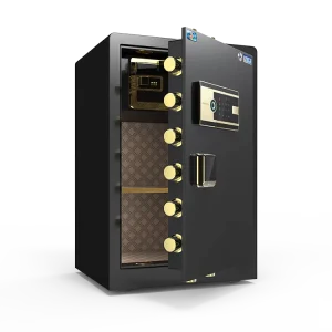 Hupai JINDIAN 70F Steel Electronic Security Digital Deposit Fingerprint Safe Box Black Coffee Gold Finish CSP SSS CCC Certified