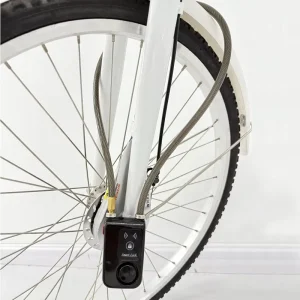 IP55 Waterproof Braided Steel Bicycle Smart Lock with Alarm, Wireless Vibration Sensor, and Smartphone Connectivity