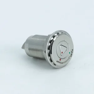 IP65 Industrial Cabinet Lock with Indicator Dot Push to Close Latch Triangle Key SS304 Oval Cutout Panel Lock