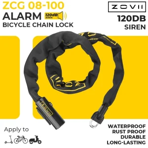 IP67 Waterproof Hardened Steel 8mm Chain Lock 120dB Anti Theft Security Alarm Lock