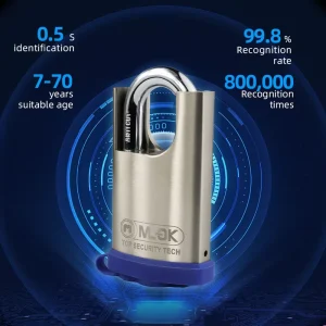 IP68 Waterproof Smart Container Lock Top Security with Fingerprint and Alarm Padlock Features