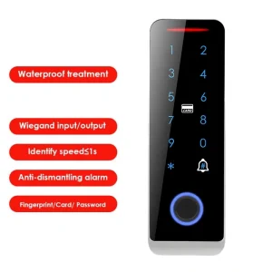 IP68 Waterproof Touch Keypad Door Lock with Standalone Fingerprint Biometric Access Control