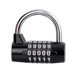 Industrial 5 Dial Combination Padlock Solid Zinc Alloy Structure Resettable Password Lock for Daily DIY Security