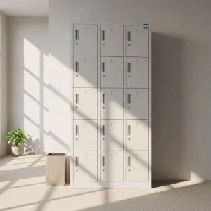 Industrial Bedroom Steel Storage Wardrobe with 9 Compartments and Key Lock for Home Hotels Hospitals