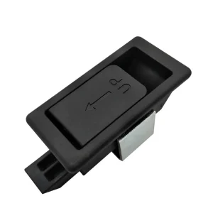 Industrial Electric Cabinet Lock Black Plastic Keyless Percussion Close Inline Panel Latch Made of Durable Zinc Alloy