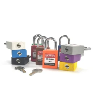 Industrial Equipment Safety Lockout Padlock Multi Color 25mm Short Steel Shackle Key Warning for Prohibited Operations Overhaul