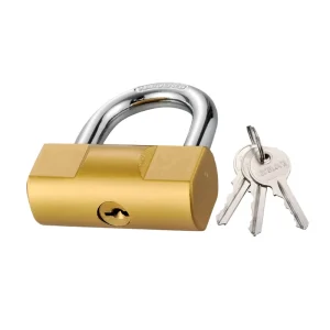Industrial Heavy Duty Hammer Padlock Iron Body Brass Painted Finish Solid Construction Warehouse Security Lock