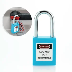 Industrial Plastic Security Lockout Tagout Lock with Identical Key Anti Theft Red Steel Main Lock Polished Finish