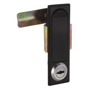 Industrial Zinc Alloy Powder Coated Black Anti Rust Compression Cabinet Panel Lock Key Operated One touch Snap on Handle Latch