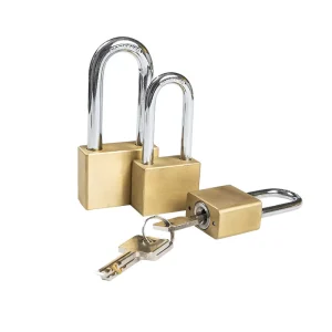 KEEPER BE100L 50mm Anodized Brass Padlock Hardened Steel Shackle Durable Anti Theft Anti Rust Key Unlock Industrial Locking
