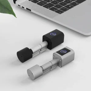 KROVI SX05 OEM ODM Smart Fingerprint and Card Door Lock Cylinder with Round Knob WiFi Network Aluminium Alloy for Wood Door