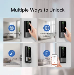 Keyless Auto Electric Fingerprint Code Smart Deadbolt Lock with Keypad for Home and Office