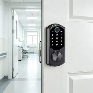 Keyless Electronic Rim Smart Lock with Anti-Break Cylinder Stainless Steel Zinc Alloy for Wood Doors