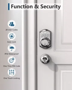 Keyless Entry Door Lock with Keypad Smart Deadbolt for Front Door 2 Backup Keys Auto Lock Easy Installation Satin Nickel