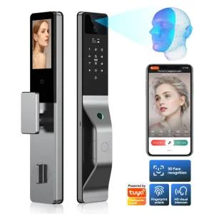 Keyless Entry Electronic Door Lock with Cloud Storage, Semiconductor Fingerprint and 3D Face Recognition