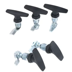 Keyless Handle Lock for Garage Door T Lock Industrial Cabinet Rear Fixing Zinc Alloy Tool Box for Trailer Caravan Canopy