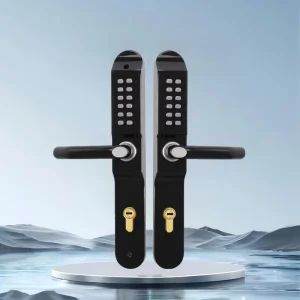 Keyless Waterproof Password-Locked Mechanical 3-Point Door Lock with Aluminum Alloy and Stainless Steel Handles