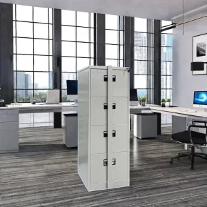 Knock Down Steel 4 Drawer Vertical Filing Cabinet with Safety Lock Modern Office Storage for School Workshop Bedroom Outdoor Use