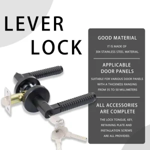 LIONSHIELD GY 047 Anti Theft Satin Stainless Steel Entry Door Lock with Key 65x130mm Easy Installation for Multiple Applications