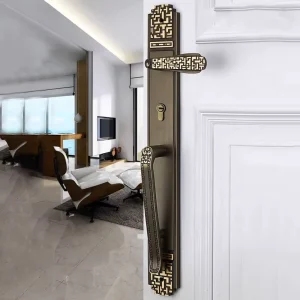 Large Handle Mechanical Door Lock Set for Solid Wood Doors, European-Style