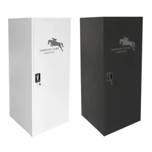 Large Lockable Metal Horse Saddle Box Equestrian Tack Storage Cabinet Custom Logo Horse Tack Locker for Stable Riding Club