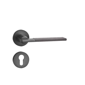 Leather-Covered Mechanical Door Handle Lock Set