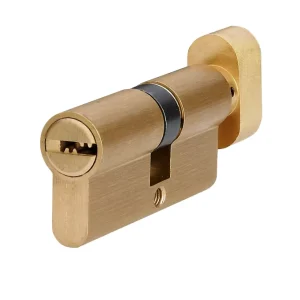 Lock Cylinder With Computer Key With Nickel Plated Solid Euro Profile Lock Cylinder With Thumb Turn