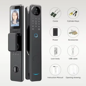 Locstar Biometric Fingerprint Smart Door Lock Tuya Wifi Digital Electronic Handle Keyless Entry for Bedroom Office Home