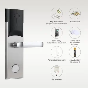 Locstar High Security RFID Card Hotel Door Lock System With Management Software ANSI Mortise Electronic Smart Key Card Lock