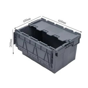 Logistics Storage Crates for Moving Company with Lock Lid Plastic Boxes Stackable Plastic Storage Crate