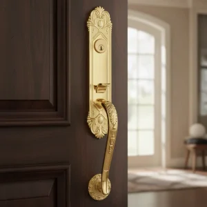 Luxury Zinc Alloy Mortise Mechanical Polished Anti theft Anti pry Easy Install High Security Grip Handle Entry Door Lock 3 Keys