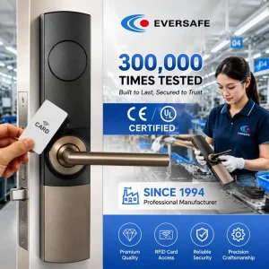M1 Card Aluminum Alloy Smart Hotel Door Lock Dust-Proof 5-Bolt Structure Compatible with Brass Doors UL Listed